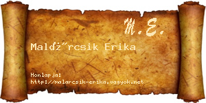 Malárcsik Erika névjegykártya